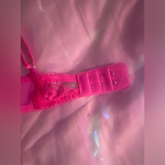 💖🌸 Flirty Lounge Florence Hot Pink 3pc Lingerie Bra Set 🌸 34D 🌸 Like New! - Picture 9 of 15